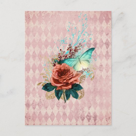 Vintage Luna Moth Bouquet Briefkaart (Voorkant)