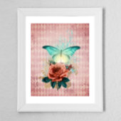 Vintage Luna Moth Bouquet Poster