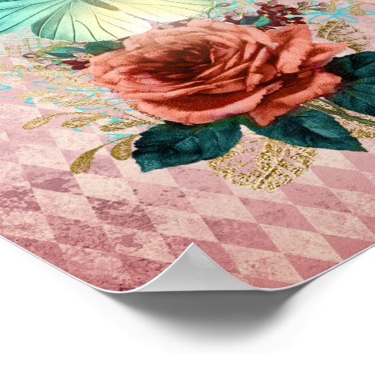 Vintage Luna Moth Bouquet Poster (Hoek)