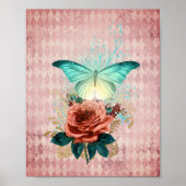 Vintage Luna Moth Bouquet Poster (Voorkant)