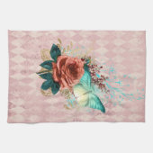 Vintage Luna Moth Bouquet Theedoek (Horizontaal)