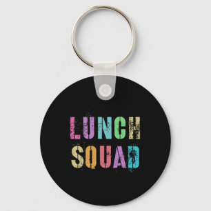 Vintage Lunch Squad Byck naar school kantoor voeds Sleutelhanger