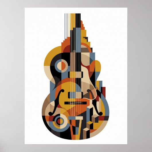 Vintage Luxe Art Deco Jazz Poster (Voorkant)