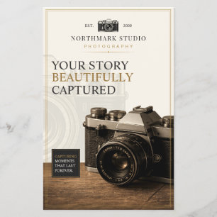 Vintage Luxe Cameramerking Fotograaf Flyer