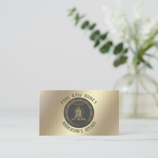 Vintage Luxe goudbijenhoning/bijenbijenhoning/bije Visitekaartje (Staand voorkant)