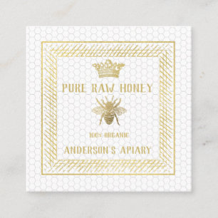 Vintage Luxe goudkroonbijen/bijenbijen boerderij Vierkante Visitekaartje
