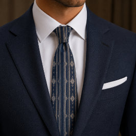 Vintage Luxe Sierlijk Elegant Marineblauw Stropdas