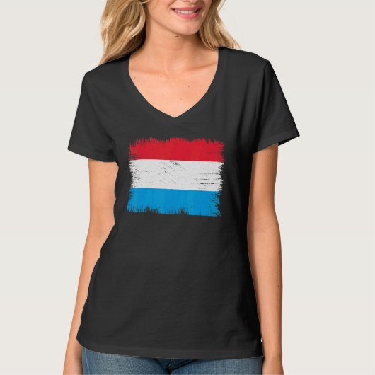 Vintage Luxembourg Flag Luxembourg Independence Da T-shirt (Voorkant)