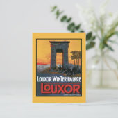 Vintage Luxor Egypt hotelreclame, oude tempel Briefkaart (Staand voorkant)