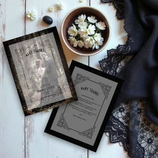 Vintage Luxury Wedding Flourish Vellum Effect Bedankkaart