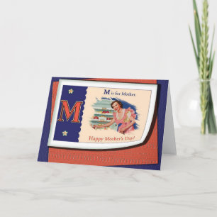 Vintage M is voor moeder Kaart