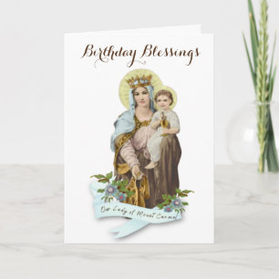 Vintage Maagd Maria Mount Carmel Religieuze Kaart