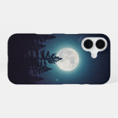 Vintage Maan Boven Dennen iPhone 16 Hoesje (Achterkant horizontaal)