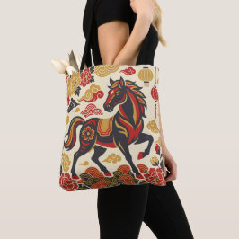 Vintage Maan Paard | Chinees Nieuwjaar Tote Bag