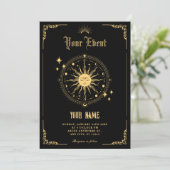 Vintage Maan Zon boho kunst symbool Kaart (Staand voorkant)