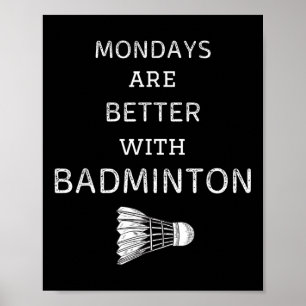 Vintage maandagen zijn beter met badminton retro b poster