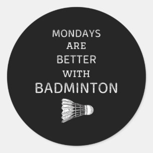 Vintage maandagen zijn beter met badminton retro b ronde sticker
