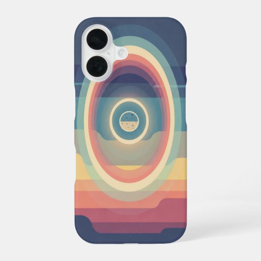 Vintage Maanshalo iPhone 16 Hoesje (Achterkant)