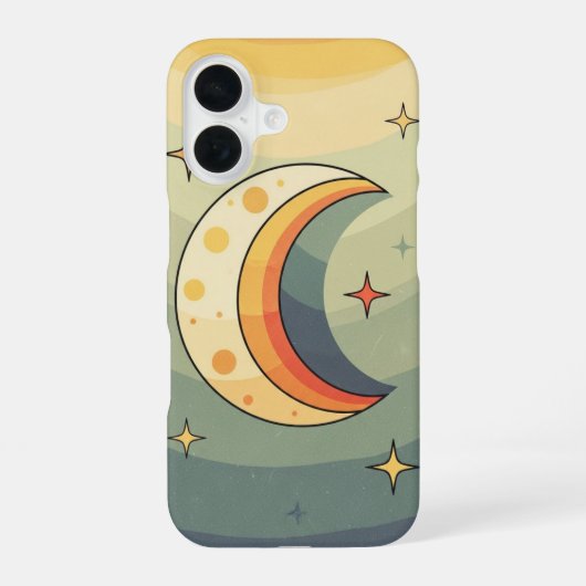 Vintage Maanvormen iPhone 16 Hoesje (Achterkant)