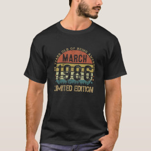 Vintage maart 1986 36e verjaardag Retro 36 jaar el T-shirt