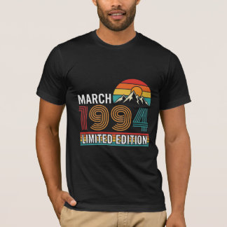 Vintage Maart 1994 Limited Edition Retro Zonsonder T-shirt
