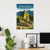 Vintage Machu Picchu Incan Travel Art Poster (Thuiskantoor)