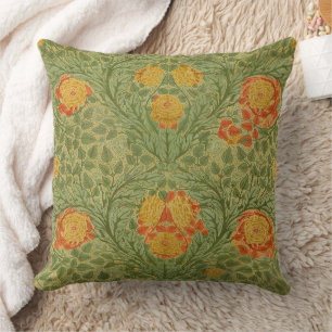 Vintage Mackmurdo Roos en Blad Bloemenkunst Kussen
