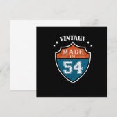 Vintage Made In 54 1954 Verjaardag Cadeau Kaart (Voorkant / Achterkant)