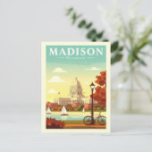 Vintage Madison Wisconsin Briefkaart (Staand voorkant)