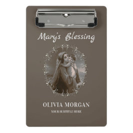 Vintage Madonna and Child with Silver Frame Mini Klembord