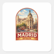 Vintage Madrid Spanje Reisposter Stijlontwerp