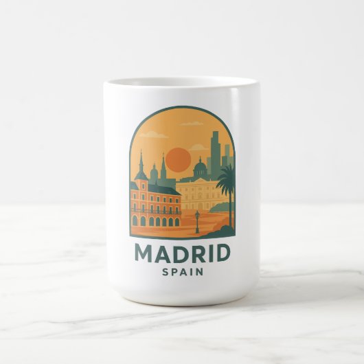 Vintage Madrid Spanje Reizen – Retro Stad Koffiemok (Center)