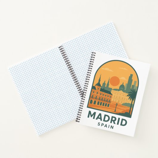 Vintage Madrid Spanje Reizen – Retro Stad Notitieboek (Binnen)