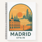 Vintage Madrid Spanje Reizen – Retro Stad Notitieboek (Voorkant)