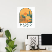 Vintage Madrid Spanje Reizen – Retro Stad Poster (Thuiskantoor)