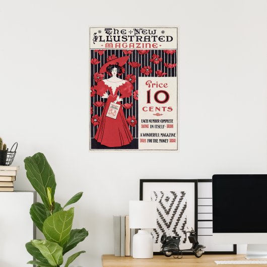 Vintage Magazine Ad  Poster (Thuiskantoor)