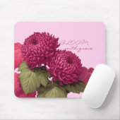 Vintage Magenta Chrysanthemum Botanisch Muismat (Met muis)