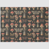 Vintage Magische Paddenstoelen Motten Donkere Acad Tissuepapier (Voorkant)