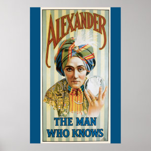 Vintage Magische Poster, Alexander, de Man Die Wee Poster
