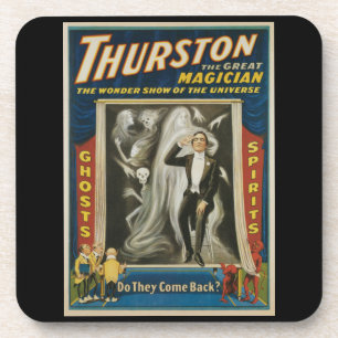 Vintage magische poster, Thurston, De Grote Magiër Bier Onderzetter