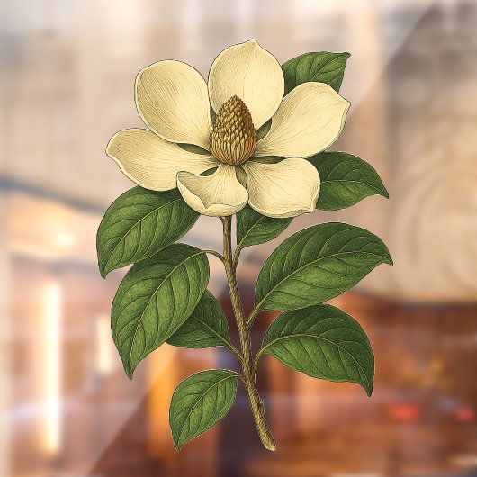 Vintage Magnolia Raamsticker (Vel 2)