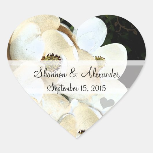 Vintage Magnolia Wedding Stickers (Voorkant)