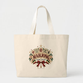 Vintage Mahjong Spel Nacht Bloem Tote Tas