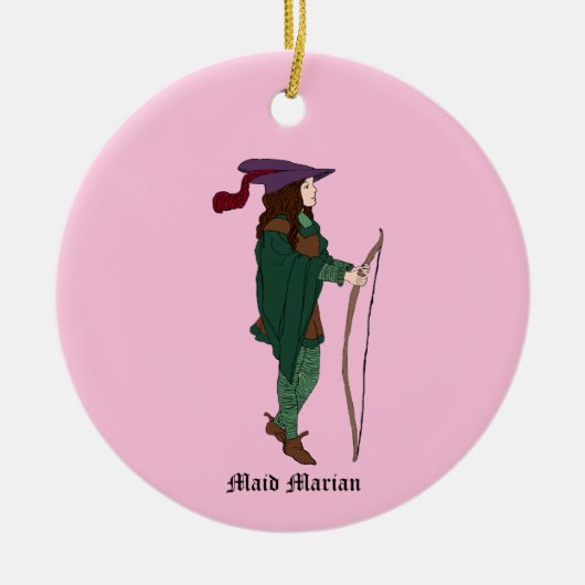 Vintage Maid Marian-versiering Keramisch Ornament (Voorkant)