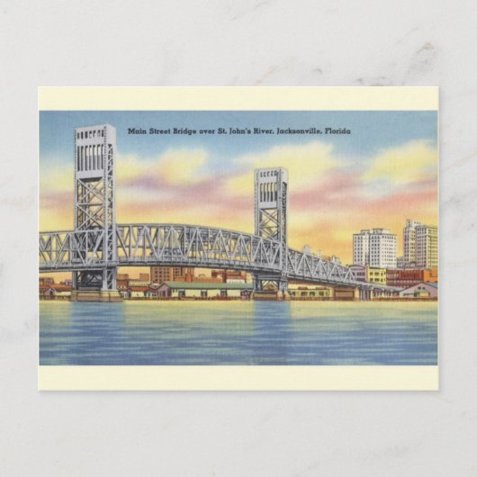 Vintage Main Street Bridge Jacksonville Briefkaart (Voorkant)