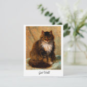 Vintage Maine Coon Kat Fijne Kunst Snel Beter (Staand voorkant)