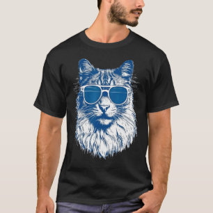 Vintage Maine Coon Kat Liefhebber Zonnebril Moeder T-shirt