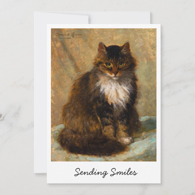 Vintage Maine Coon Kat Stuur Glimlachen           (Voorkant)