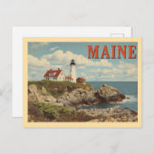 Vintage Maine Travel Briefkaart (Voorkant / Achterkant)