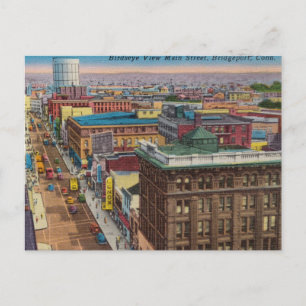 Vintage, Mainstreet, Bridgeport, Connecticut Briefkaart